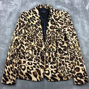 Jonesโ Studio Blazer Womens 10 Animal Print Leopard Soft Career